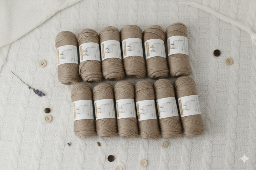 500g Chunky Alpaca Wool Yarn – Beige (5 Balls)